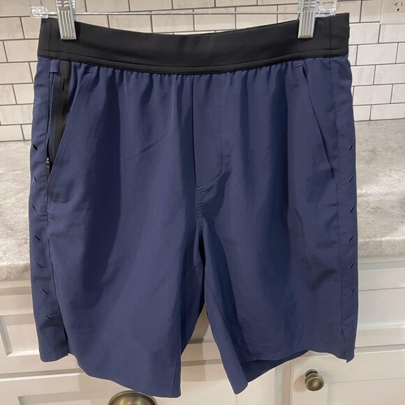 Ten Thousand Interval Shorts Mens Small Blue Zip Pocket Lined 9 Inch Inseam - Picture 1 of 8